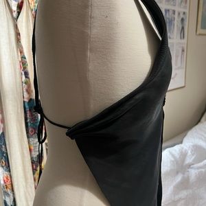 Genuine Leather festival backless top w metal bolero true vintage never worn